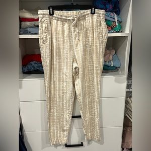 Old Navy High Rise Spring Tie Dye Straight Leg Linen Blend Pants Joggers